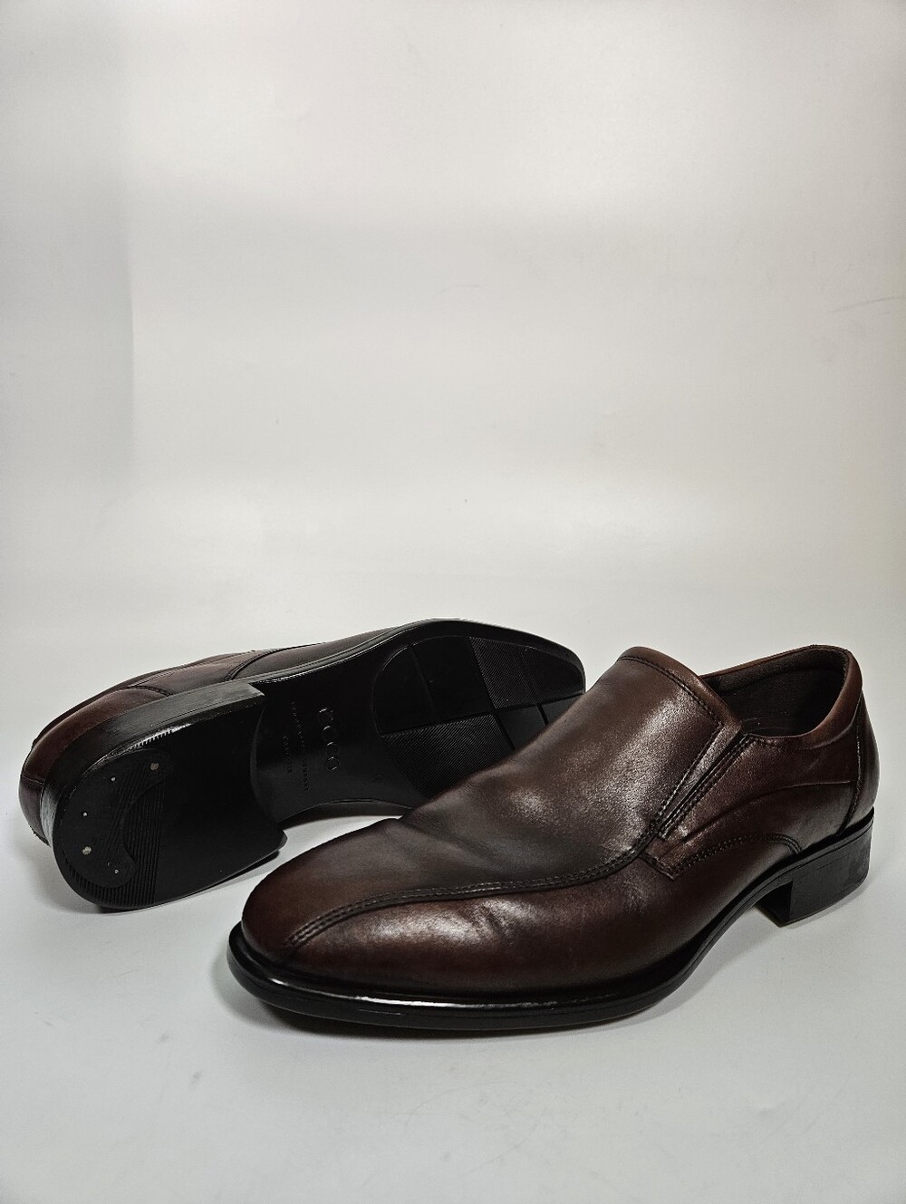ECCO CITYTRAY COGNAC MEN LOAFER SZ 10 Made in Portugal